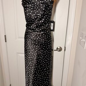 NWT Bebe Black and White Polka Dot Slip Dress
